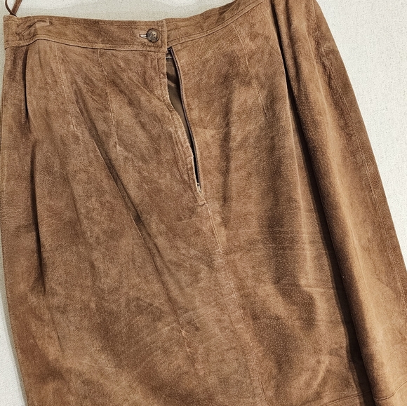 Charter Club Leather Skirt 14W Brown - Picture 5 of 5